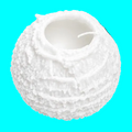 A white textured spherical candle holder or vase with a rough, bubbly surface and an open top, shown on a plain white background.