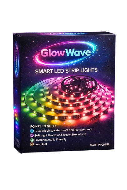 GlowWave Smart LED Strip Lights — 16.4ft RGB, App & Bluetooth Control
