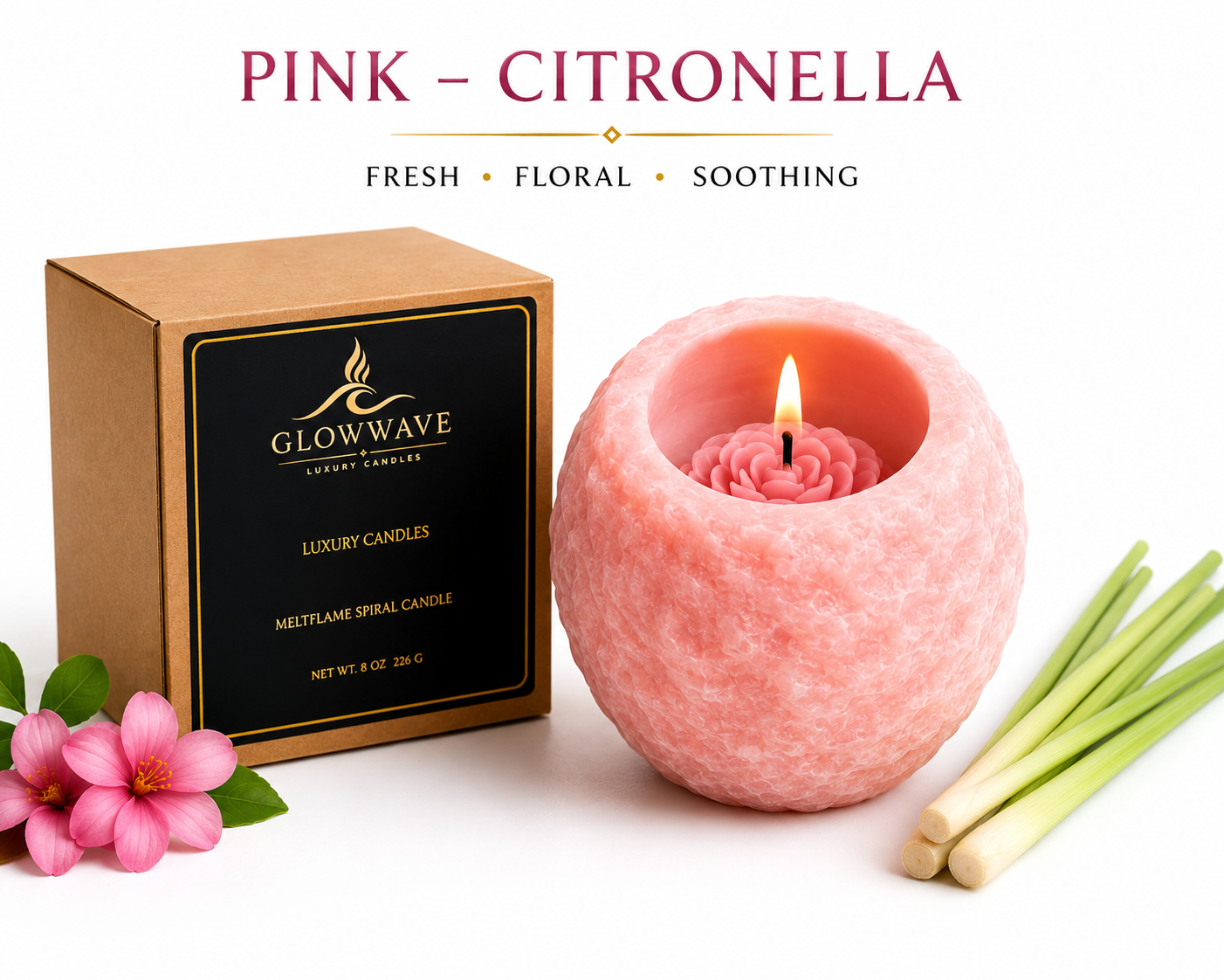 GlowWave MeltFlame Spiral Candle — Premium Handcrafted Aromatherapy Candle
