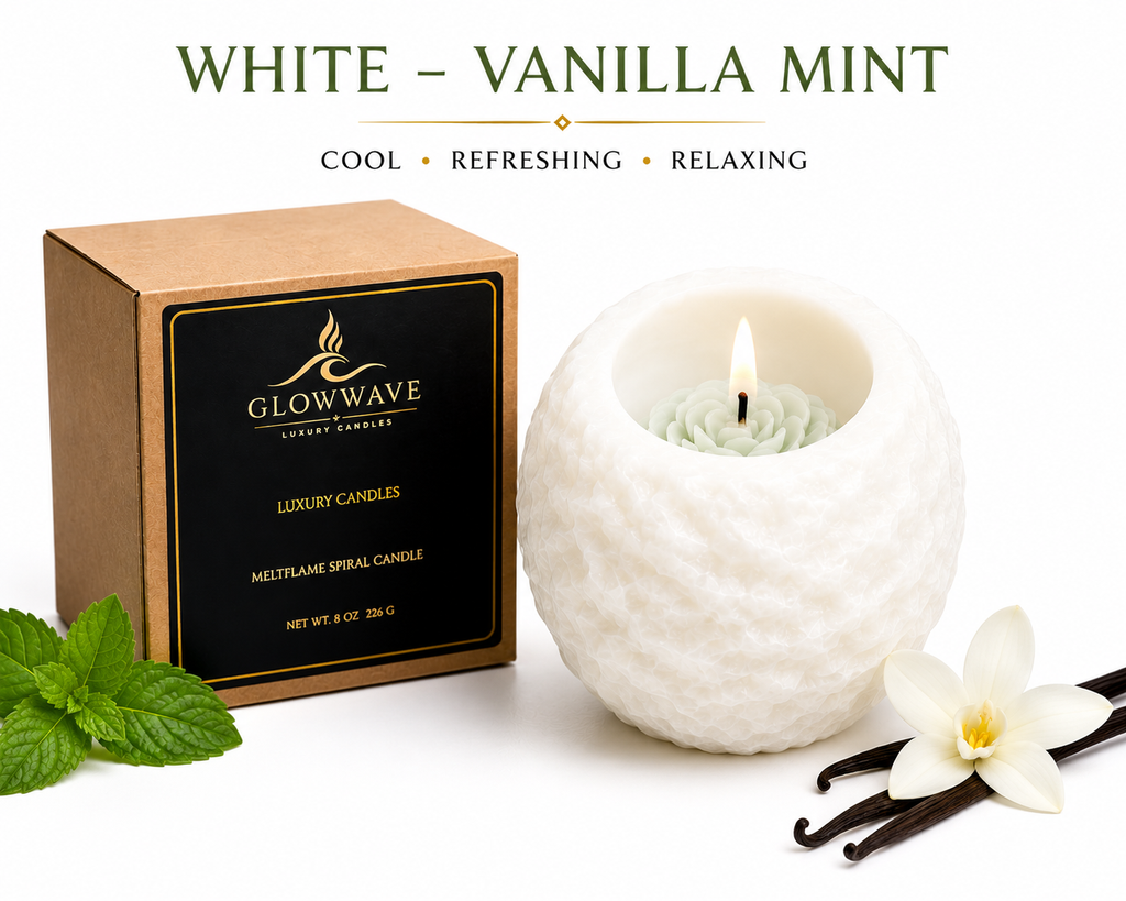 GlowWave MeltFlame Spiral Candle — Premium Handcrafted Aromatherapy Candle